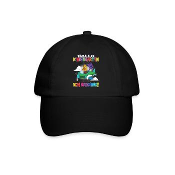 Kindergartenkind Hallo Kindergarten Ich Komme - Baseballkappe - Schwarz/Schwarz - Vorne