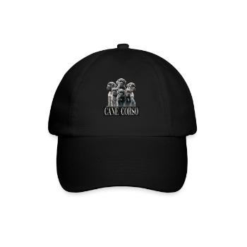 Cane Corso Welpen Gruppe für einen Cane Corso - Baseballkappe - Schwarz/Schwarz - Vorne