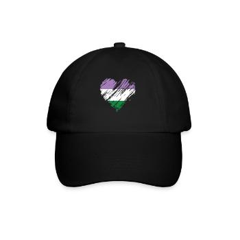 Fierté Cœur LGBTQ - Casquette classique - noir/noir - Devant