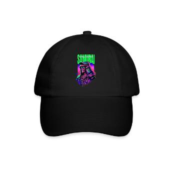 Samurai Cyber Warrior Geschenk - Baseballkappe - Schwarz/Schwarz - Vorne