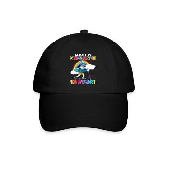 Kindergartenkind Hallo Kindergarten Ich Komme - Baseballkappe - Schwarz/Schwarz - Vorne