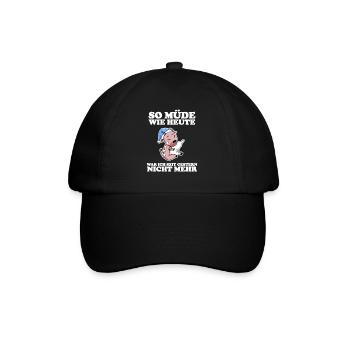 Müde Spruch lustig Schlafen Ausschlafen Faul - Baseballkappe - Schwarz/Schwarz - Vorne