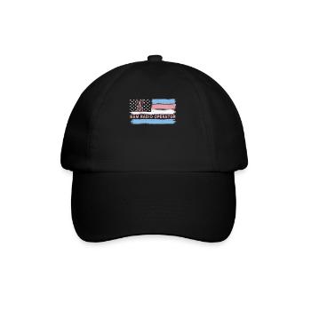 Ham Radio Operator US Flag - Baseball Cap - black/black - Front