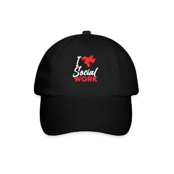 Ich Liebe Sozialarbeit Ausbildung Sozialarbeiter - Baseballkappe - Schwarz/Schwarz - Vorne