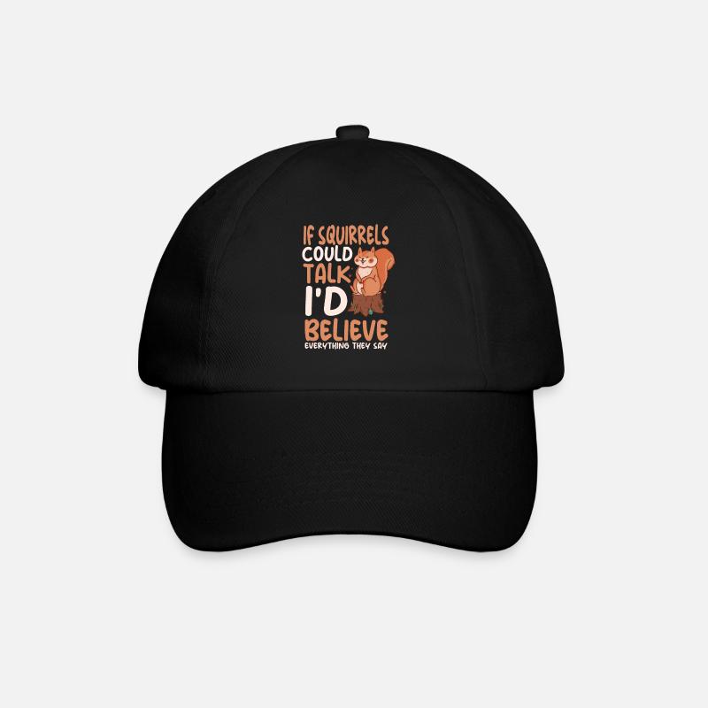 Funny squirrel saying - Baseball Cap - black/black