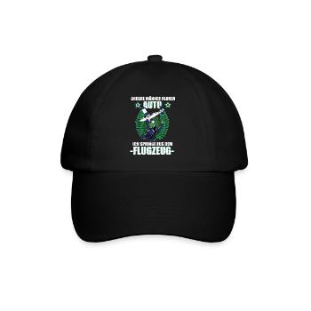 Fallschirmspringen Fallschirm Tandemsprung Spruch - Baseballkappe - Schwarz/Schwarz - Vorne