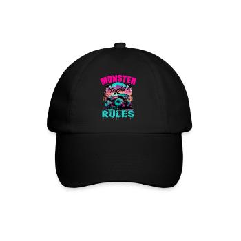 Monster Trucks Rules für Männer und Jungen - Baseballkappe - Schwarz/Schwarz - Vorne