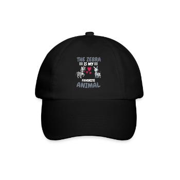 Favorite Animal Africa Animal Funny Gift Zebra - Baseball Cap - black/black - Front