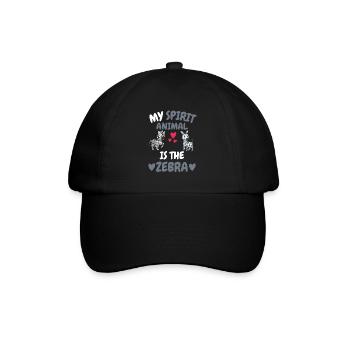 Mein spirituelles Tier Afrika Tier Geschenk Zebra - Baseballkappe - Schwarz/Schwarz - Vorne