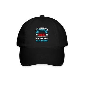 Ich bin der verrückte Onkel - Design - Baseballkappe - Schwarz/Schwarz - Vorne