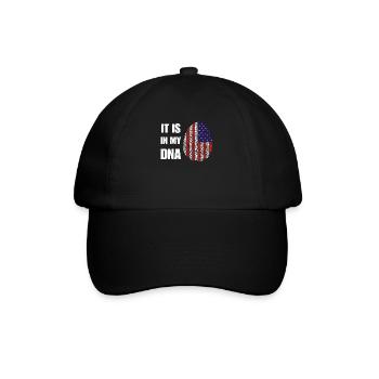 Amerika ist in meiner DNA - Baseballkappe - Schwarz/Schwarz - Vorne