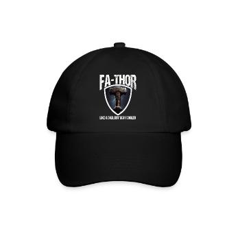 Papa Vathor Va Thor Vatertag Vatertagsgeschenk - Baseballkappe - Schwarz/Schwarz - Vorne