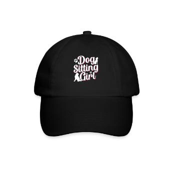 Dog Sitter Girl Dog Sitting Dog Sitting - Baseball Cap - black/black - Front