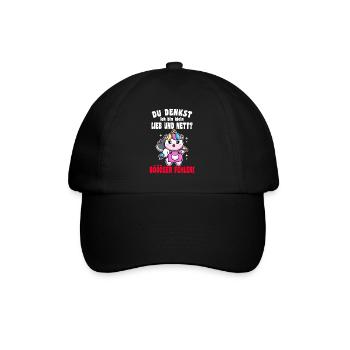 Du Denkst Ich Bin Klein Lieb Und Nett Einhorn - Baseballkappe - Schwarz/Schwarz - Vorne