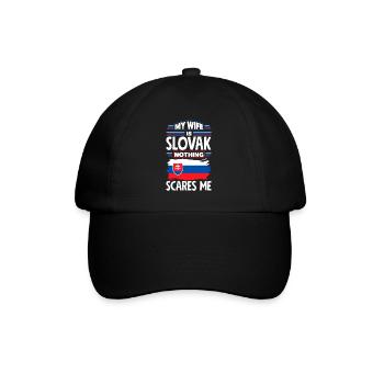 Slovak Slovakia Slovak Flag Quote - Baseball Cap - black/black - Front