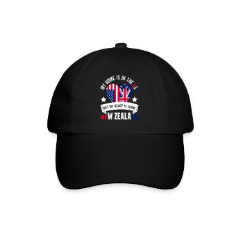 Neuseeland Kultur Kiwi Vogel Neuseeland Flagge - Baseballkappe - Schwarz/Schwarz - Vorne