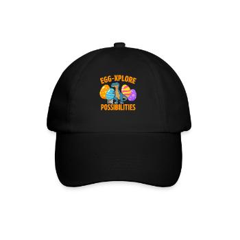 Easter T-rex Dinosaur Rabbit Easter Holiday - Baseball Cap - black/black - Front