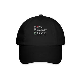 �ne ungezogene ich habe lustige Weihnachtsliste - Baseballkappe - Schwarz/Schwarz - Vorne