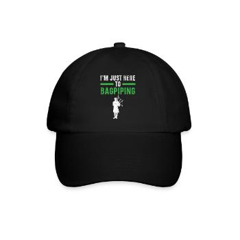 Je suis juste ici pour jouer de la cornemuse - Casquette classique - noir/noir - Devant