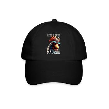 Hühner Keine Zeit Ich Muss Zu Meinen Mädels Hahn - Baseballkappe - Schwarz/Schwarz - Vorne