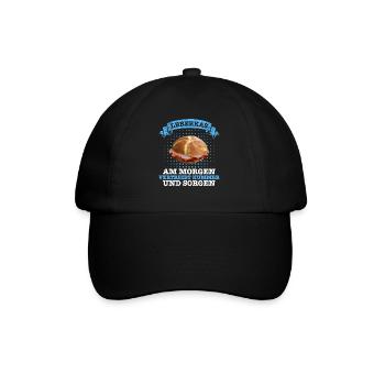 Leberkäs Bayern Leberkas Semmel Fleischkäse - Baseballkappe - Schwarz/Schwarz - Vorne