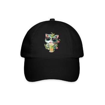 Tropical Cat: Le rêve d’un amoureux des chats - Casquette classique - noir/noir - Devant