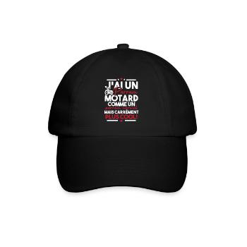 J ai un parrain motard comme un parrain normal - Casquette classique - noir/noir - Devant