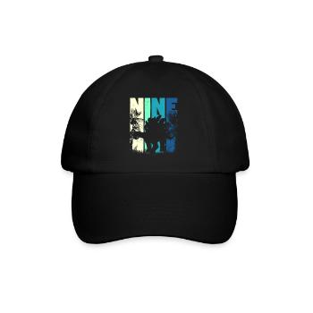Stegosaurus 9 ans garçon 9ème anniversaire rétro - Casquette classique - noir/noir - Devant