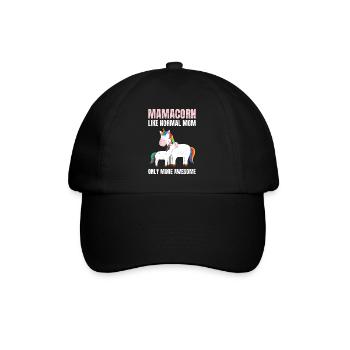 Mamacorn cooles Einhorn Muttertag Mütter - Baseballkappe - Schwarz/Schwarz - Vorne