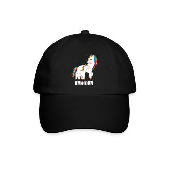 Oma Einhorn Muttertag Fans Grandma Omi - Baseballkappe - Schwarz/Schwarz - Vorne