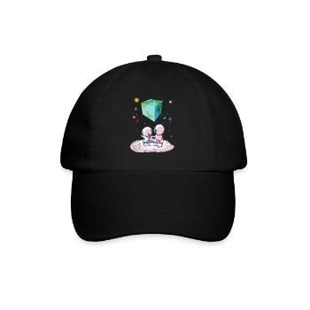 The earth is a cube - Baseball Cap - black/black - Front