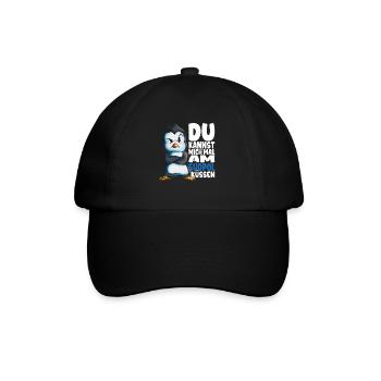 Kannst mich mal am Südpol küssen Pinguine - Baseballkappe - Schwarz/Schwarz - Vorne