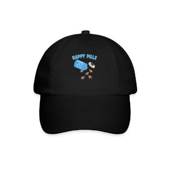 Happy Pills Farm Animal Funny Cow Lovers Humor - Baseball Cap - black/black - Front