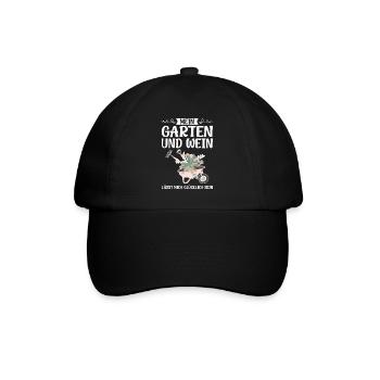 Garten Wein Gartenliebhaber Geschenk - Baseballkappe - Schwarz/Schwarz - Vorne
