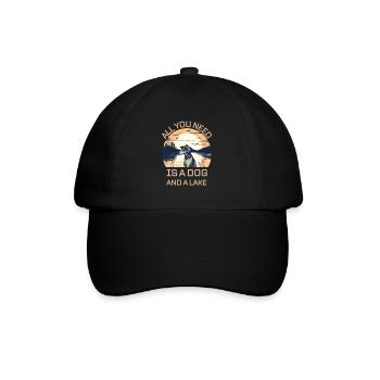 All You Need Is A Dog and A Lake Design - Baseball Cap - black/black - Front