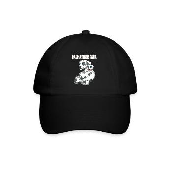 Dalmatiner Papa mit Dalmatiner Kind - Baseballkappe - Schwarz/Schwarz - Vorne