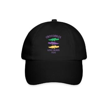 Mardi Gras Carnival Crocodile Beads Wildlife - Baseball Cap - black/black - Front