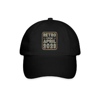 Geburtstag April 2023 Retro Geschenk - Baseballkappe - Schwarz/Schwarz - Vorne