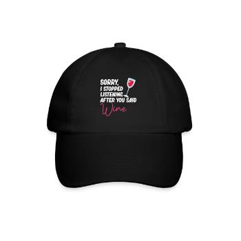 Après avoir dit amateurs de vin buveurs - Casquette classique - noir/noir - Devant
