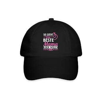 So sieht die beste Mama der Welt aus - Muttertag - Baseballkappe - Schwarz/Schwarz - Vorne