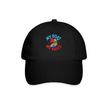 Boating Dad Boat Captain Pontoon Sailor Cruising - Baseballkappe - Schwarz/Schwarz - Vorne