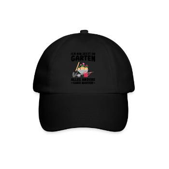 Garten Pflanze Gartenarbeit Geschenk - Baseballkappe - Schwarz/Schwarz - Vorne