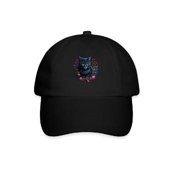 cute cat in easter & spring style cats - Baseball Cap - black/black - Front