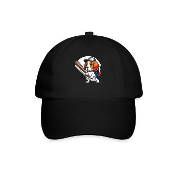 Baseball-Hund Baseball-Spieler Baseball-Trainer - Baseballkappe - Schwarz/Schwarz - Vorne
