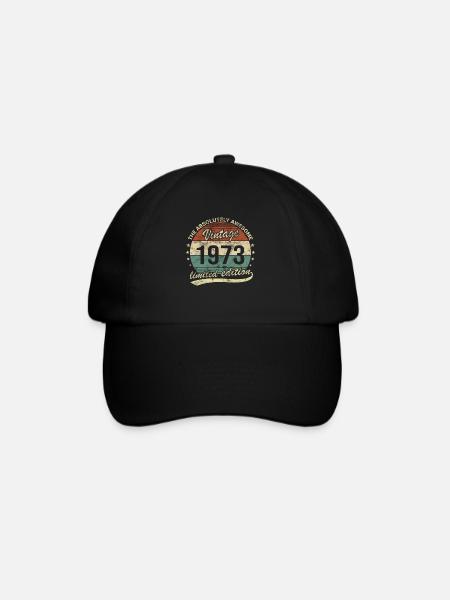 Awesome Since Vintage 1973 Retro Geburtstag Design - Baseballkappe - Schwarz/Schwarz