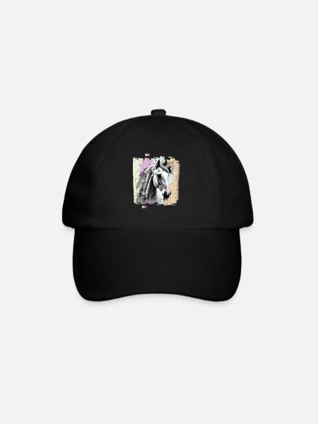 Pferd - Baseballkappe - Schwarz/Schwarz