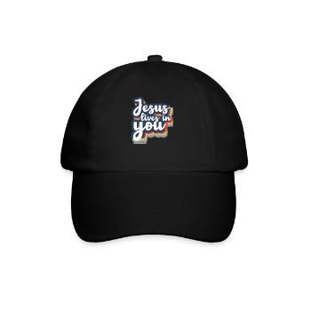 Jésus vit en toi Bible chrétienne - Casquette classique - noir/noir - Devant
