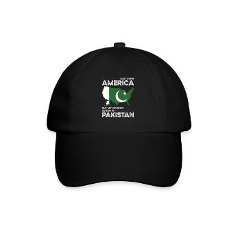 Born Pakistani Pakistan American USA Citizenship - Baseball Cap - black/black - Front