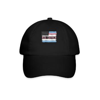 US Pride School Bus Driver Busman Gift Idea - Baseballkappe - Schwarz/Schwarz - Vorne