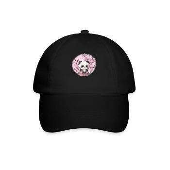 Panda cute animals for kids Kawaii pandas bears - Baseball Cap - black/black - Front